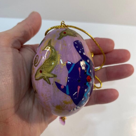 Eggs Unlimited Maui 2016 Christmas Ornament Egg Ornament Elizabeth May - Picture 4 of 6